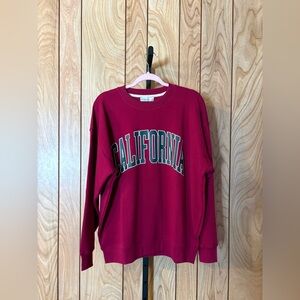 California Fleece-Lined Crewneck Sweatshirt – Cabernet